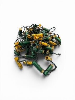 Vintage Long Yellow Green Remington Diana Shotgun Shell Christmas String Lights